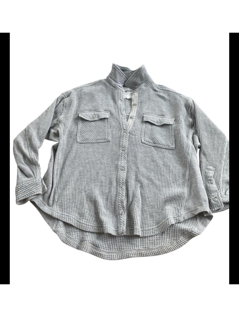 Aerie Lumberjane Gray waffle shirt- XS